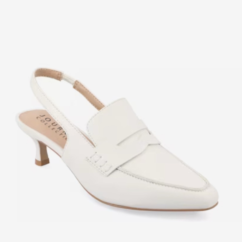 Journee Collection Cream Slingback Heels